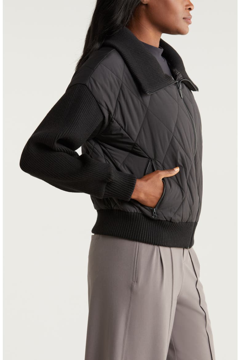 Hybrid Zip Front Jacket, Alternate, color, BLACK
