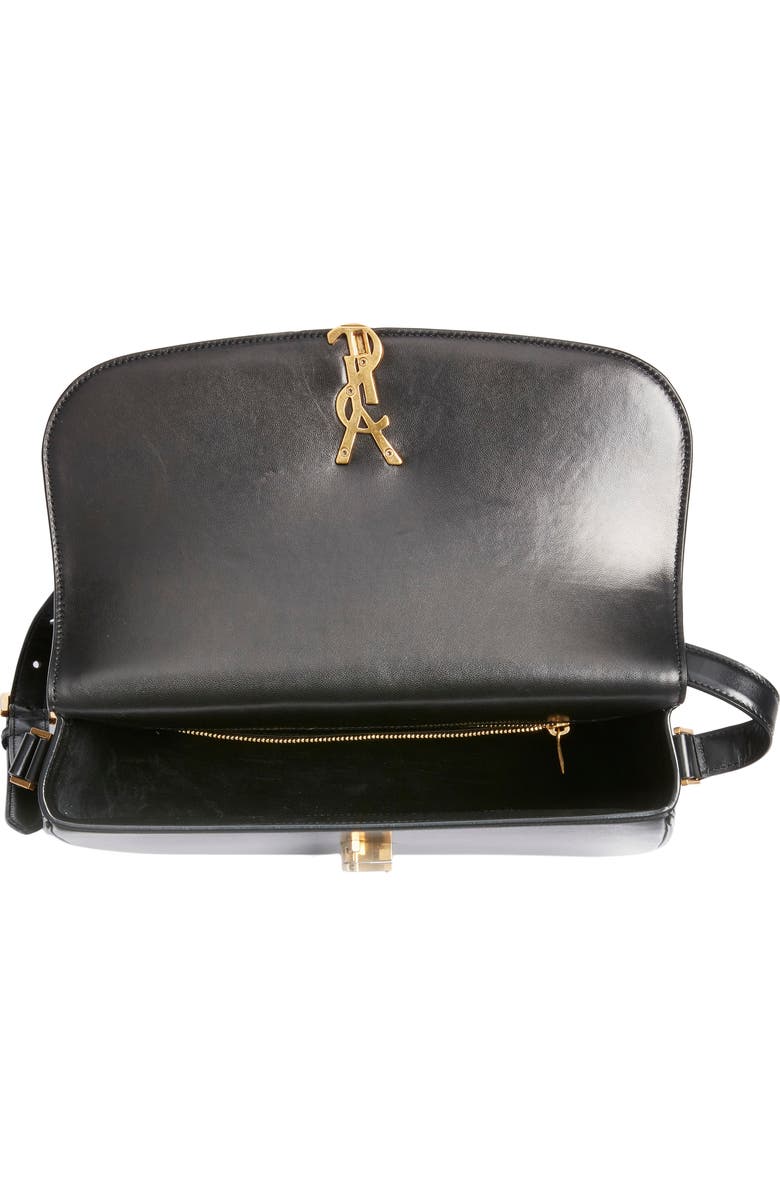 Saint Laurent Large Solferino Leather Shoulder Bag, Alternate, color, Noir