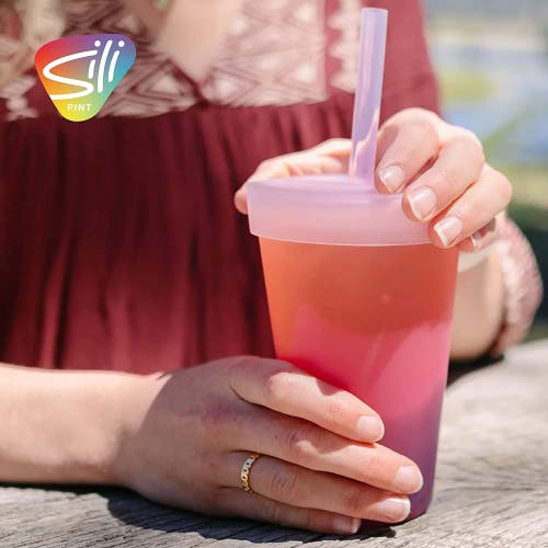 Silipint Silicone 22oz Straw Tumbler Sugar Rush Reusable Unbreakable Cup