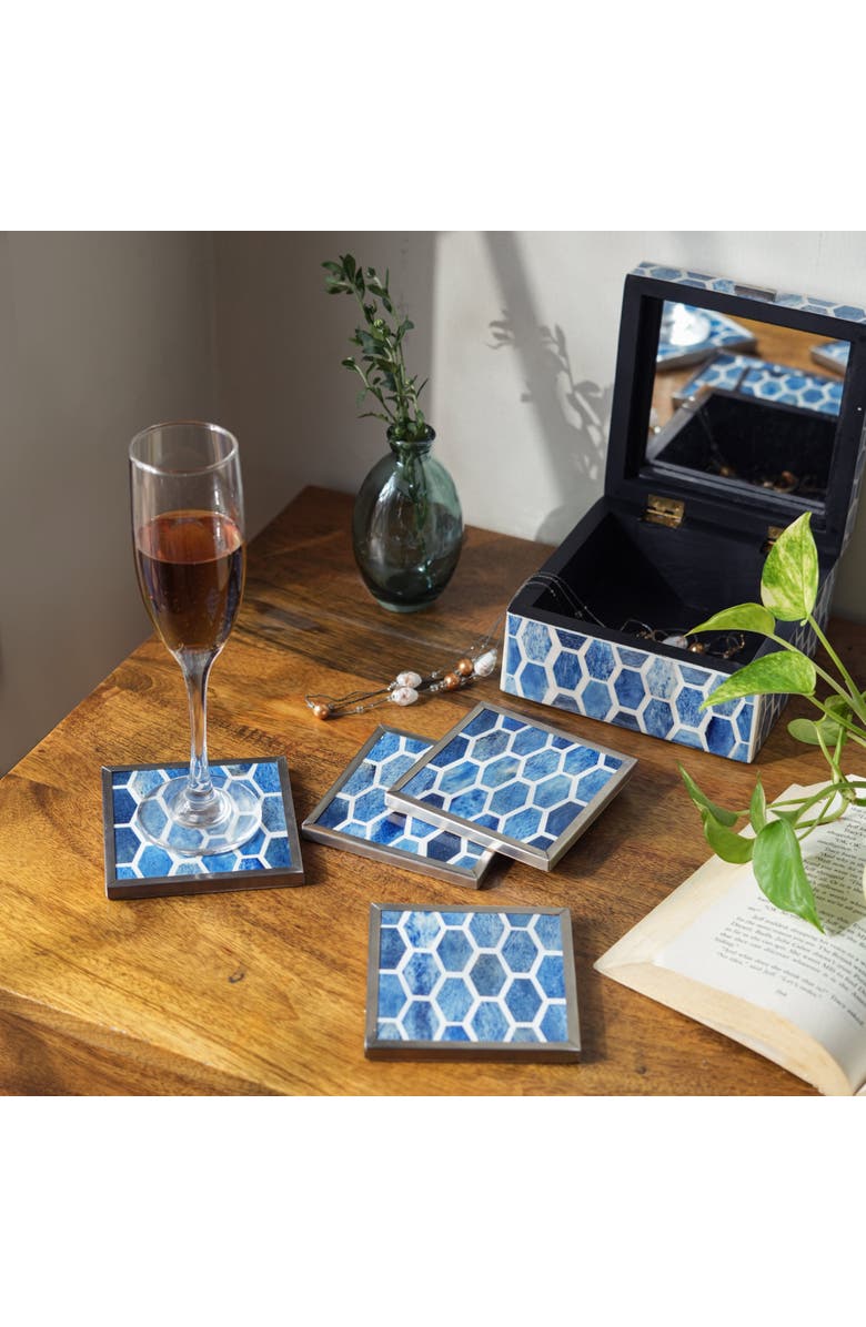 Mela Artisans Gramercy Inlay Coasters, Alternate, color, Gramercy