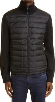 Moncler Quilted Down & Knit Cardigan