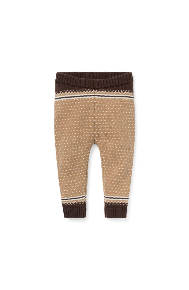 Janie and Jack Baby Fair Isle Sweater Pant, Main, color, Brown