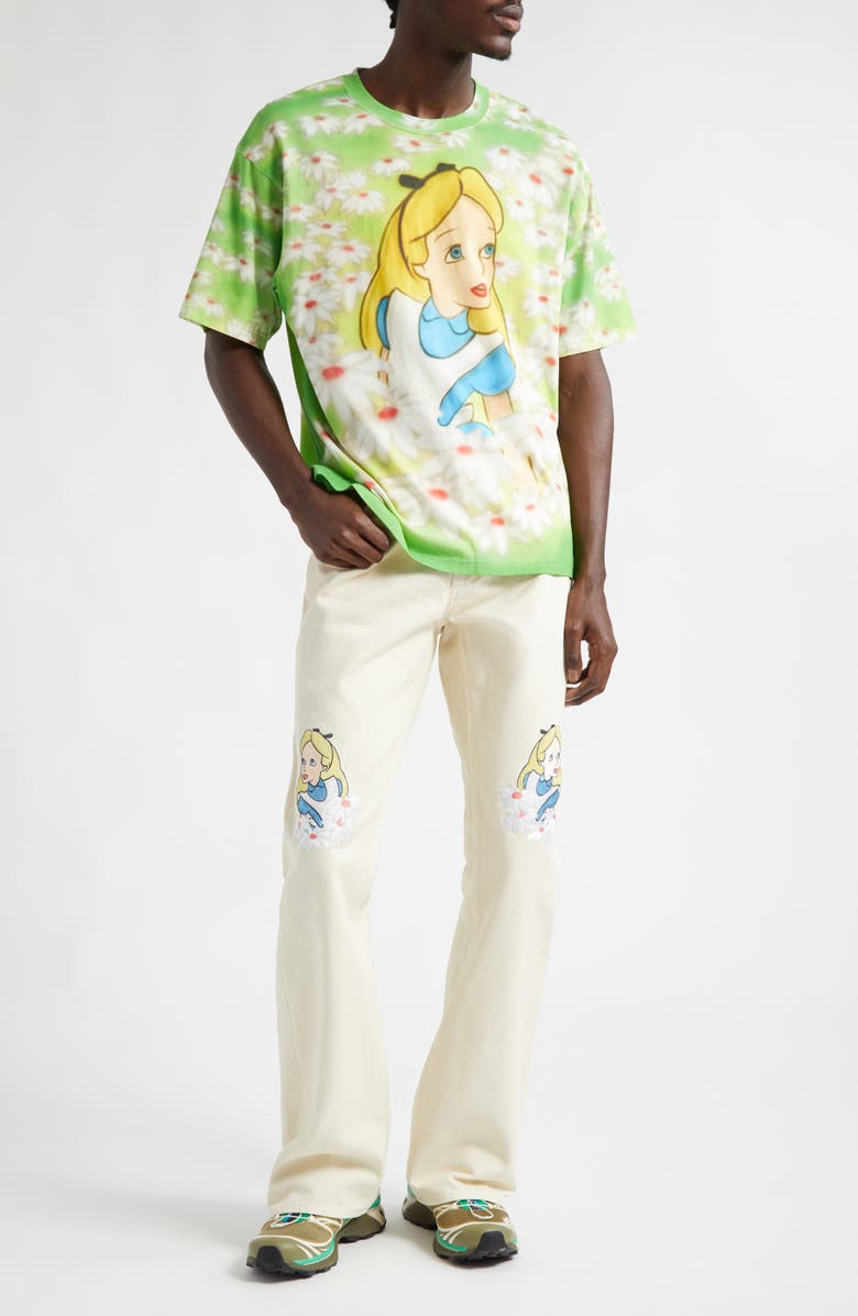 STOCKHOLM SURFBOARD CLUB x Disney 'Alice in Wonderland' Airbrush Organic Cotton Graphic T-Shirt, Main, color, 