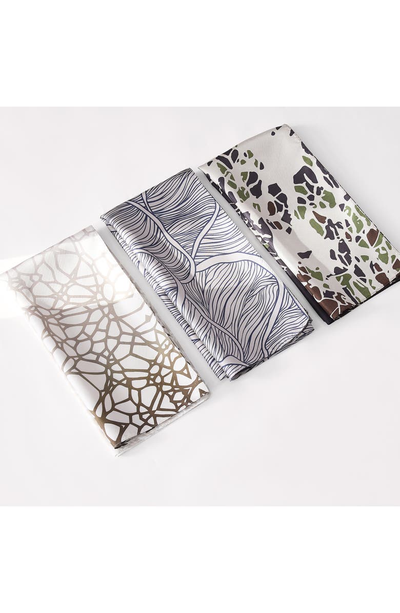 Chuks Collins x Lush Decor Umbra Bloom Silk Scarf, Alternate, color, Navy/Neutral