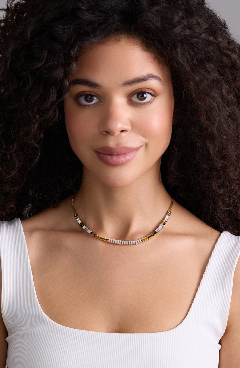 Bony Levy 18K Gold Cleo Half Diamond Tennis Necklace, Alternate, color, 18Kwy Gold