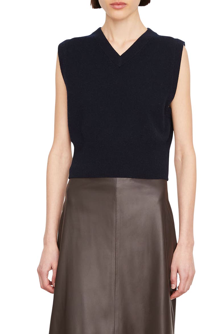 Shrunken Wool & Cashmere Blend Sweater Vest, Main, color, COASTAL