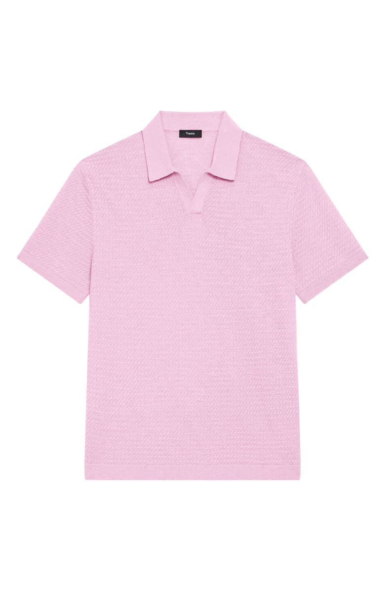 Theory Brenan Linen Blend Polo, Alternate, color, Pale Mauve