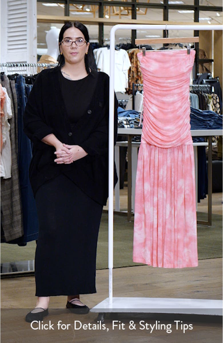 Solana Blurred Floral Drop Waist Mesh Maxi Dress, sales video thumbnail