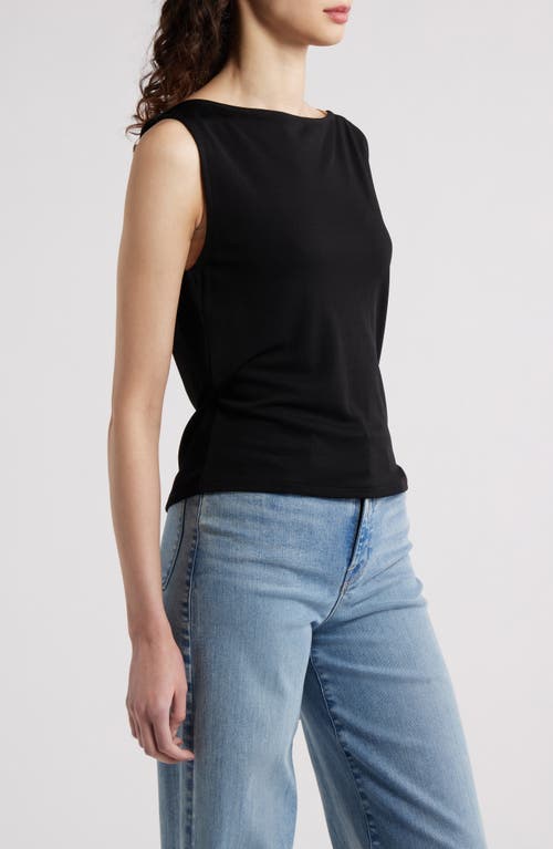 Frame The Drape Crepe-jersey Tank In Black