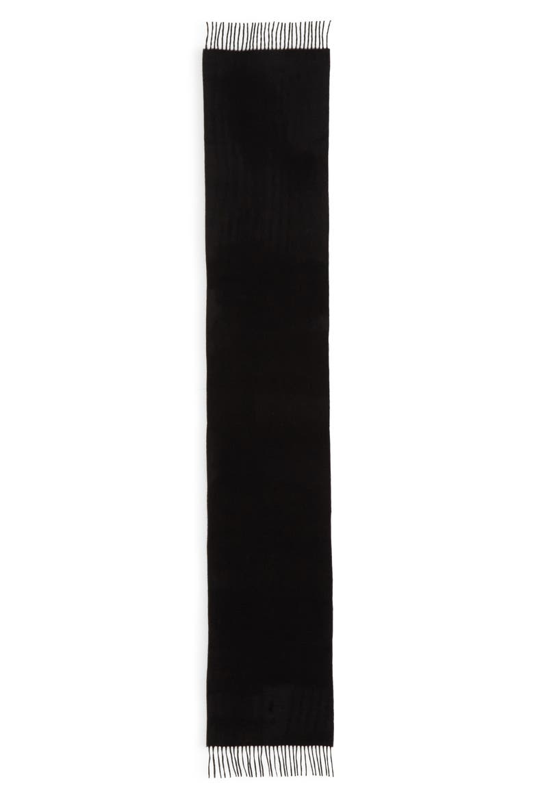 Double Face Cashmere Scarf, Alternate, color, BLACK GREY