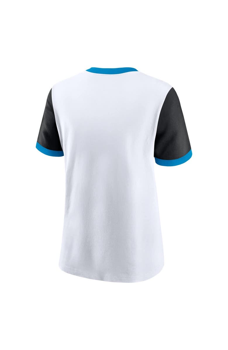 Nike Women's Nike White Carolina Panthers Rewind Ringer Tri-Blend T-Shirt, Alternate, color, White
