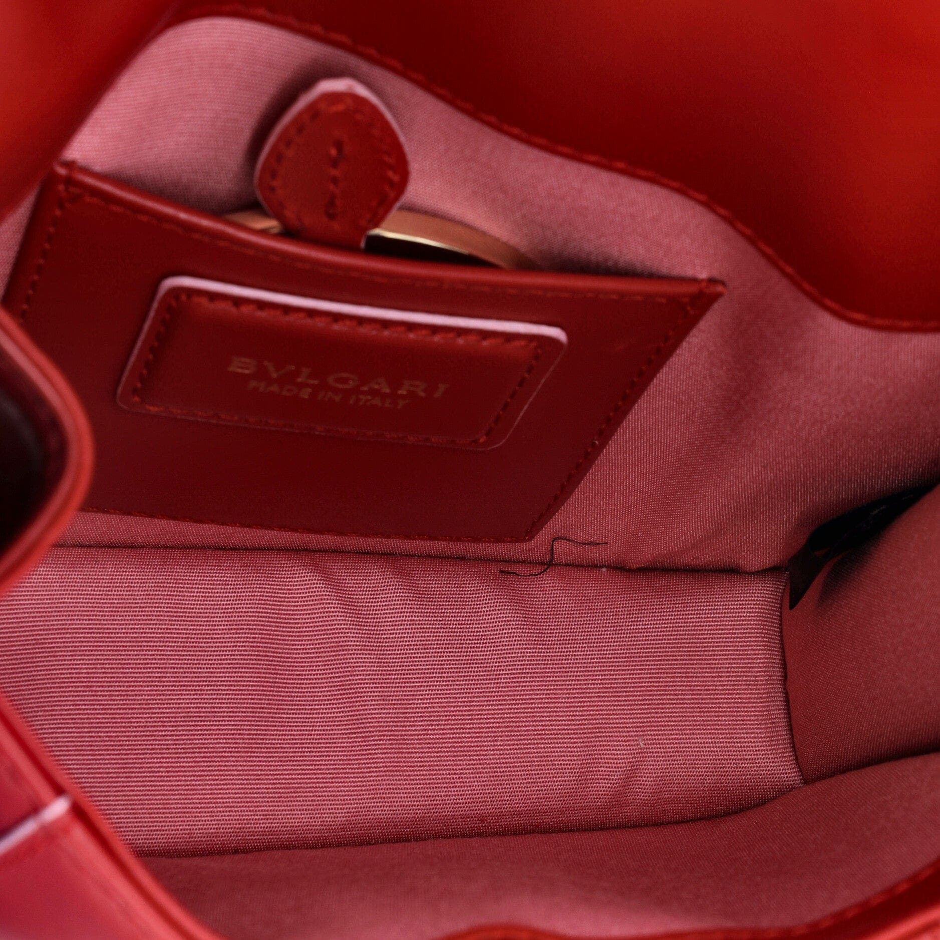 Serpenti Forever Square Shoulder Bag Leather Small, Alternate, color, Red