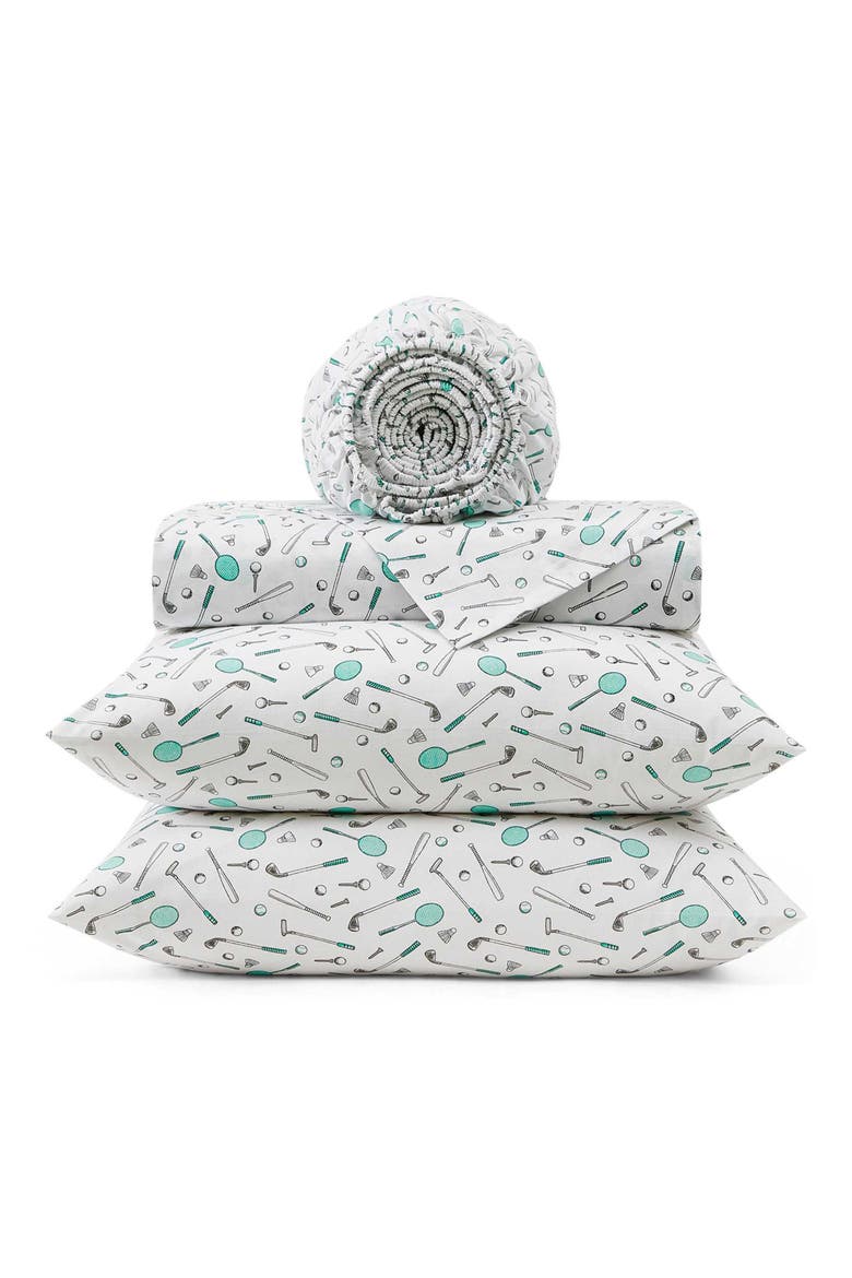Tee Time Cotton Percale Sheet Set, Main, color, WHITE