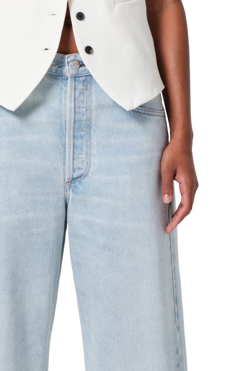 Citizens of Humanity Ayla Raw Hem Crop Wide Leg Jeans, Alternate, color, Sailor