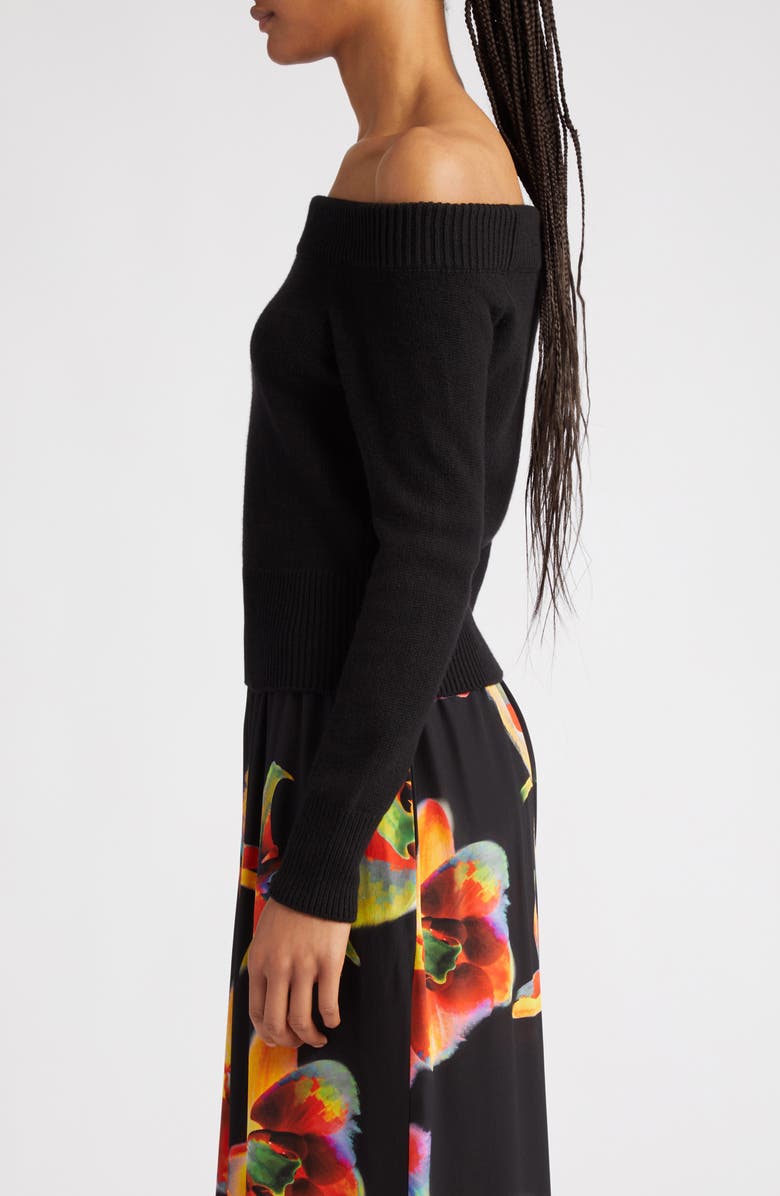 McQueen Off the Shoulder Wool 
Cashmere Sweater, Alternate, color, 