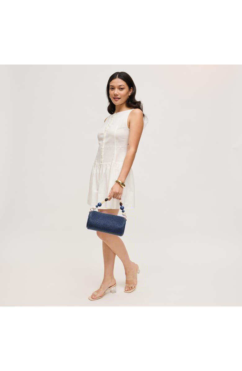 URBAN EXPRESSIONS HANDBAGS Rachel - Straw Clutch, Alternate, color, Navy