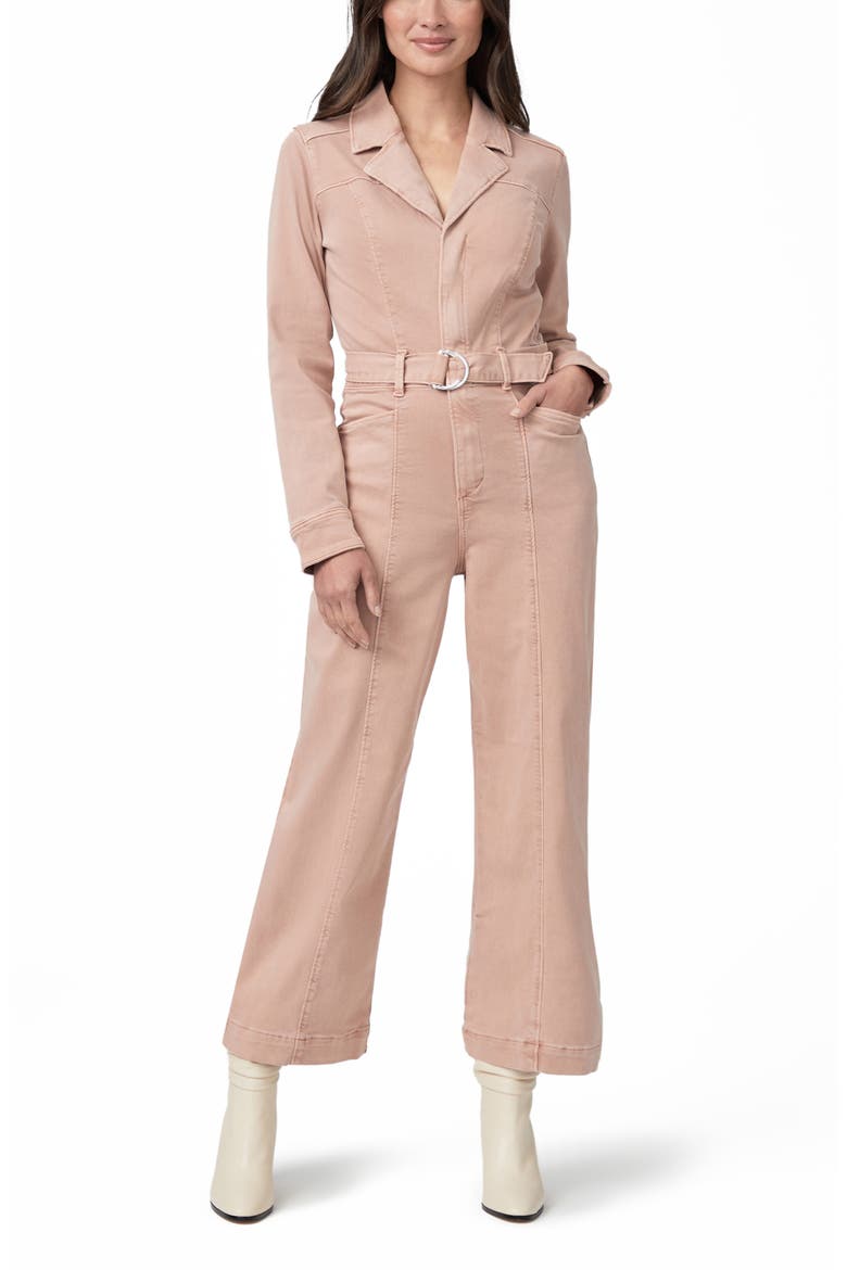 Anessa Long Sleeve Crop Wide Leg Jumpsuit, Main, color, VINTAGE BALLET PINK