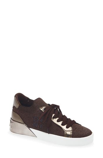 Dkny Mallory Knit Sneaker In Brown