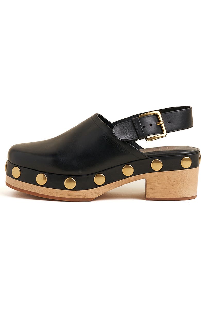 Charlotte Stone Jona Slingback Platform Studded Clog, Alternate, color, Black