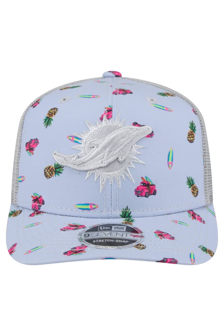 Men's New Era  Light Blue Miami Dolphins Adventure Surfboard 9SEVENTY Adjustable Hat, Alternate, color, Light Blue