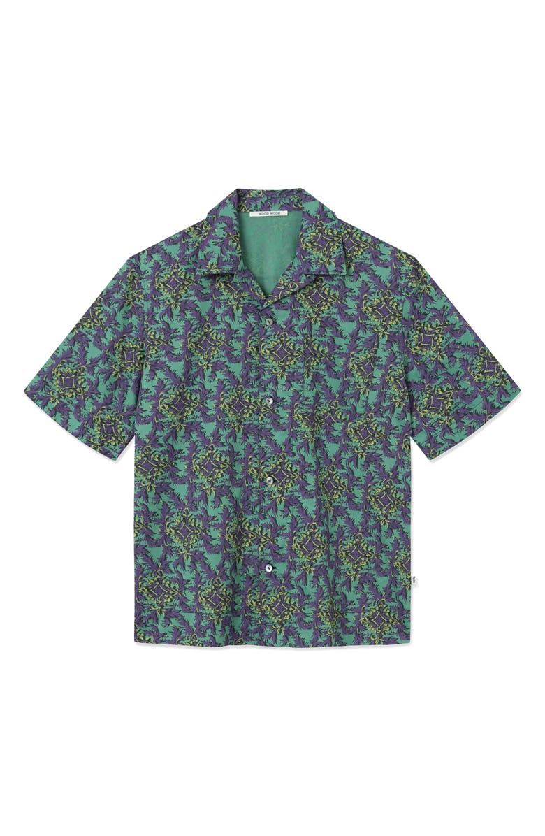 Wood Wood Johan Chateau Stretch Organic Cotton Button-Up Camp Shirt, Main, color, 