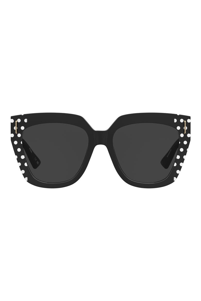 55mm Square Sunglasses, Main, color, PATTERN BLACK/ GREY