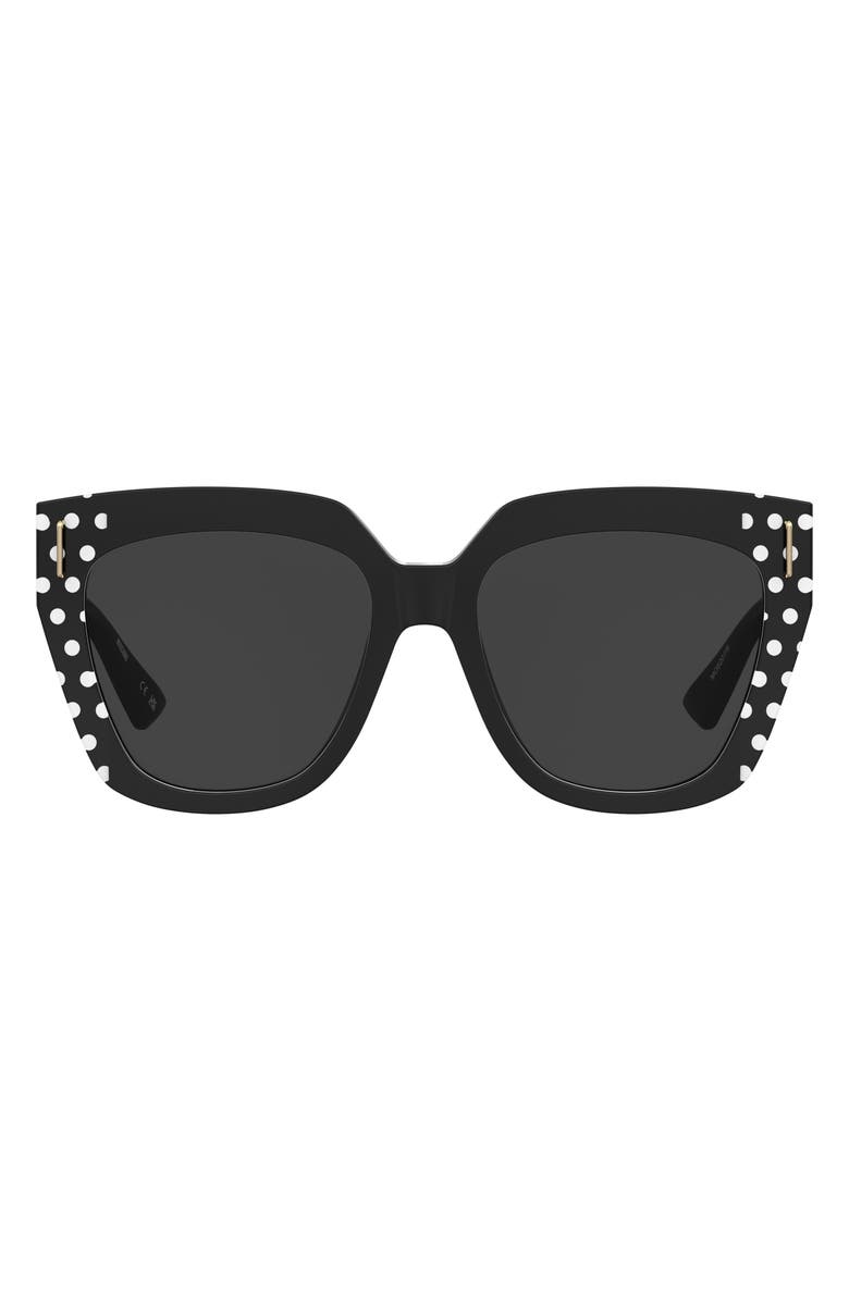 Moschino 55mm Square Sunglasses, Main, color, Pattern Black/ Grey