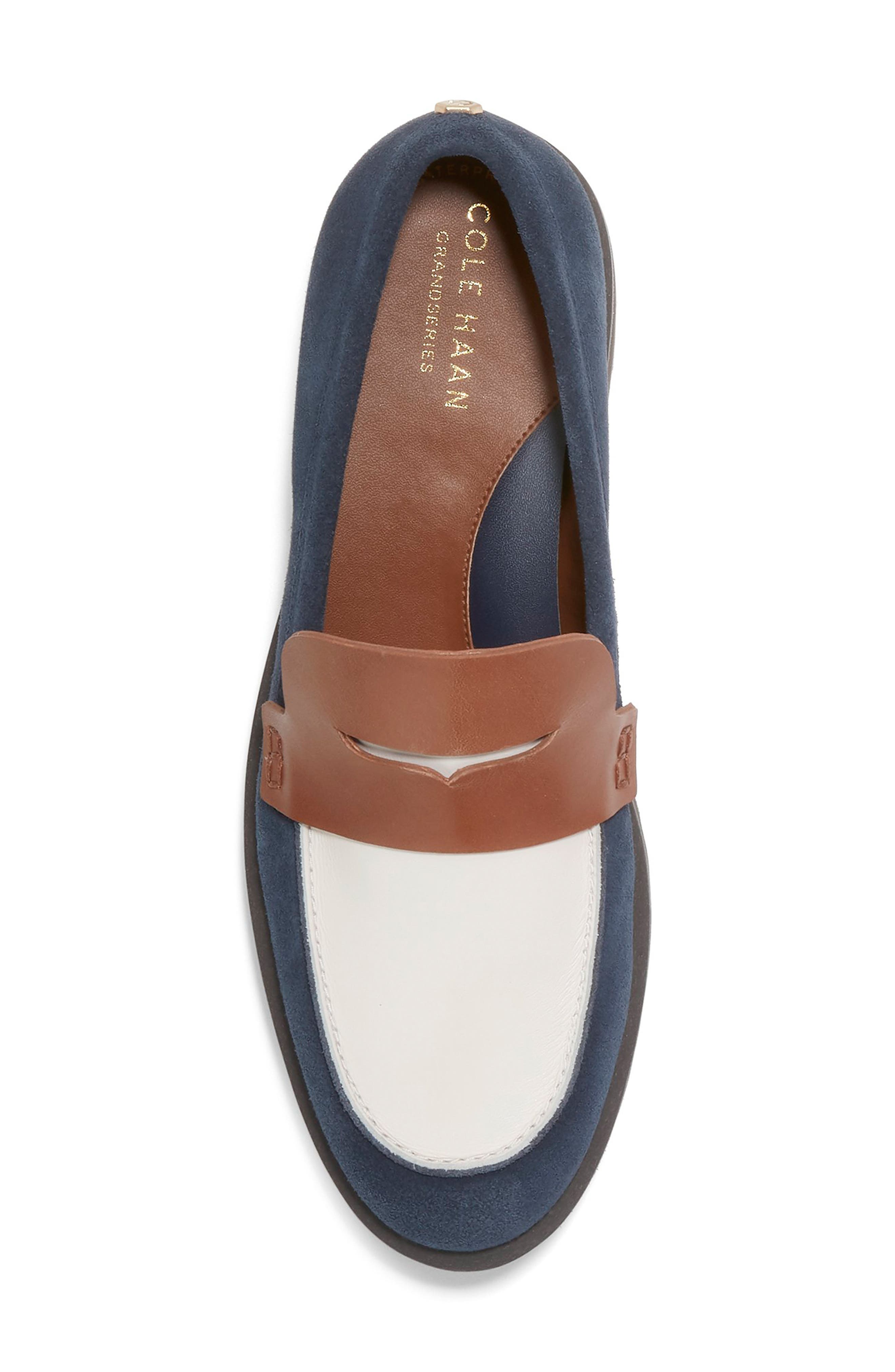 Newburg Platform Penny Loafer, Alternate, color, NAVY BLAZE