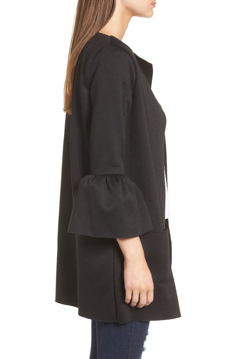 Cotton Emporium Ruffle Sleeve Cardigan, Alternate, color, 