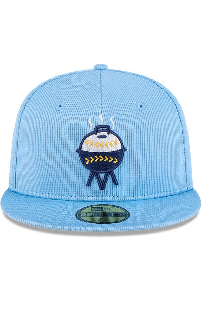 New Era Men's New Era Light Blue Milwaukee Brewers City Connect Batting Practice 59FIFTY Fitted Hat, Alternate, color, 