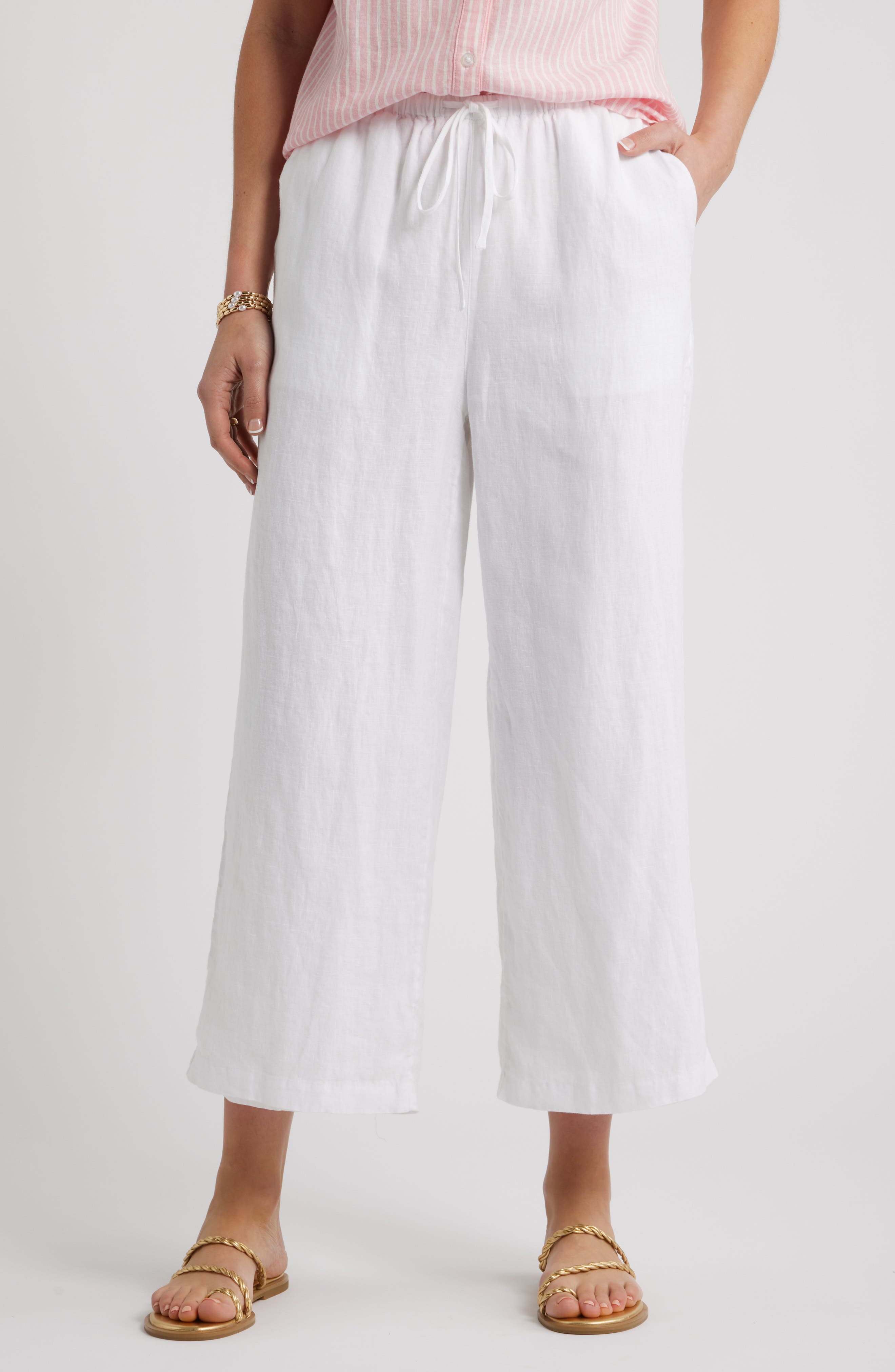 Wide Leg Crop Linen Pants - image 3