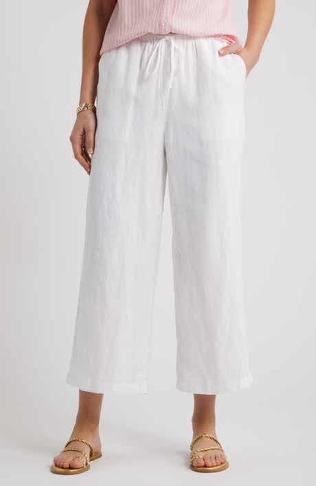 Wide Leg Crop Linen Pants