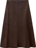 MANGO Midi Faux Suede Skirt