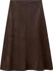 MANGO Midi Faux Suede Skirt
