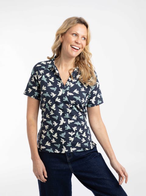 Rhenena Printed Jersey Polo Shirt