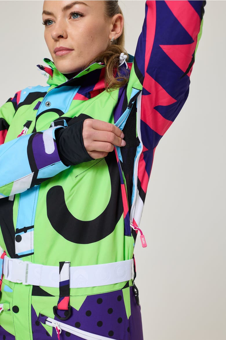 Fresh Prince X Women's Shaped Ski Suit, Alternate, color, Colorful geometric design