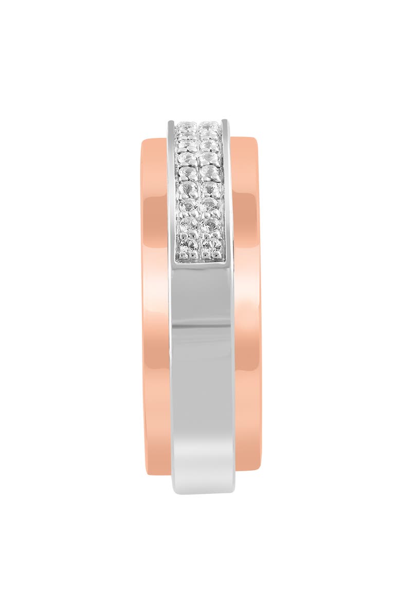 Two-Tone White Topaz Pavé Ring - Size 10, Alternate, color, SILVER