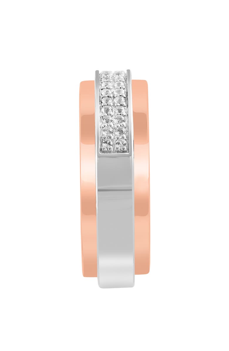 EFFY Two-Tone White Topaz Pavé Ring - Size 10, Alternate, color, Silver