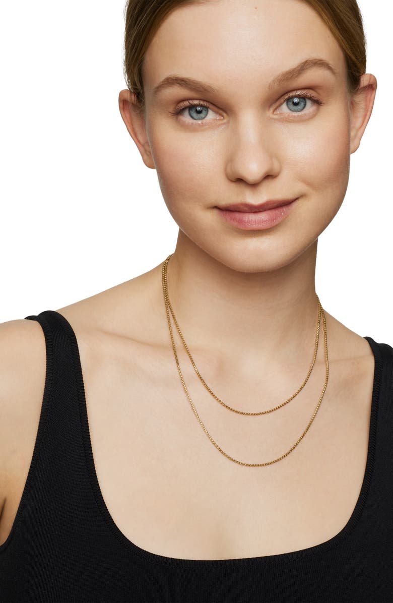 David Yurman Box Chain Slider Necklace in 18K Yellow Gold, 1.7mm, Alternate, color, Yellow Gold