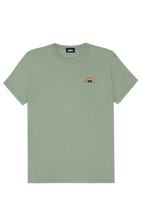 Womens Rainbow Jersey Relaxed Tee