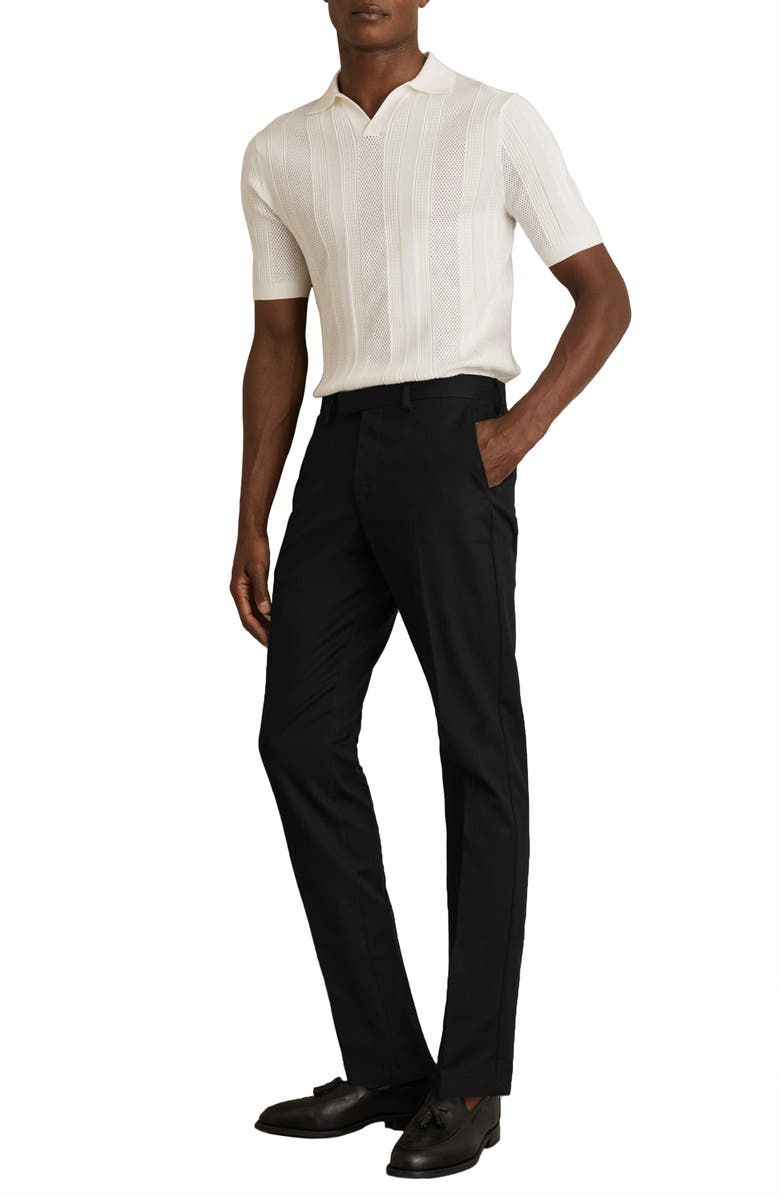 Reiss Eastbury Slim Fit Stretch Cotton Chinos, Alternate, color, Black