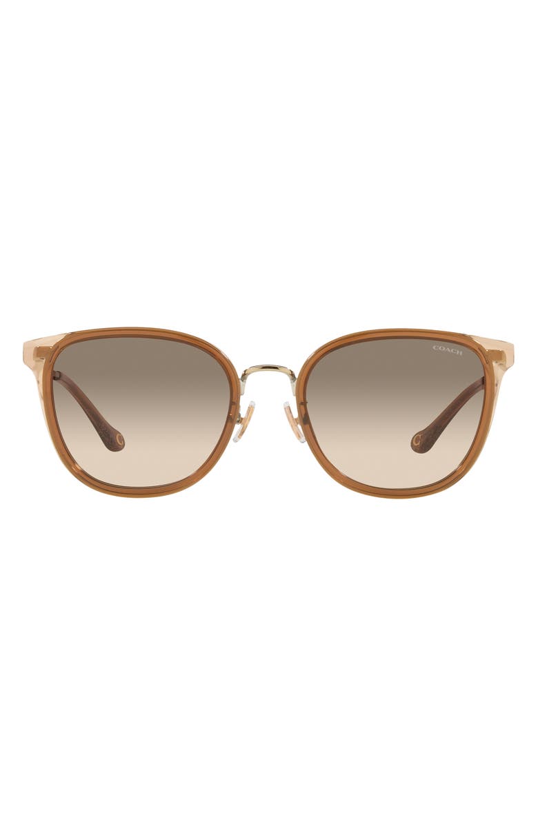 COACH 55mm Gradient Square Sunglasses, Main, color, Brown Gold