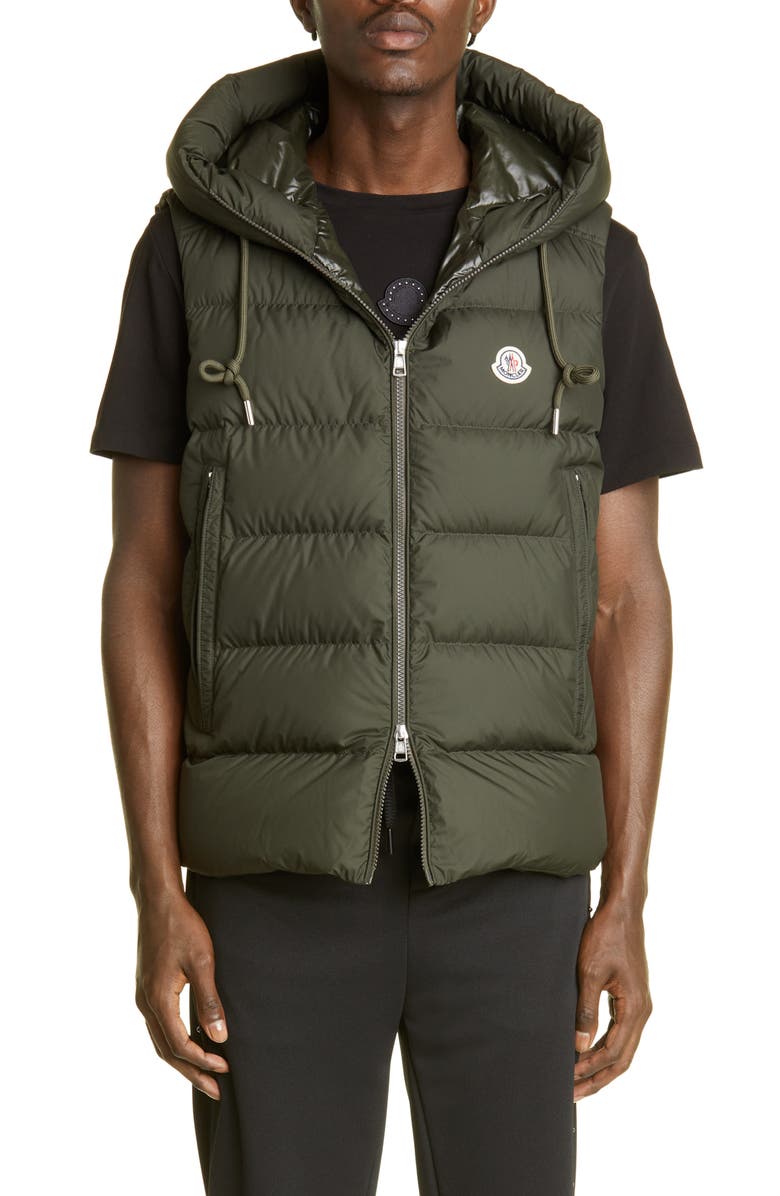 Moncler Cardamine Hooded Puffer Vest, Main, color, 