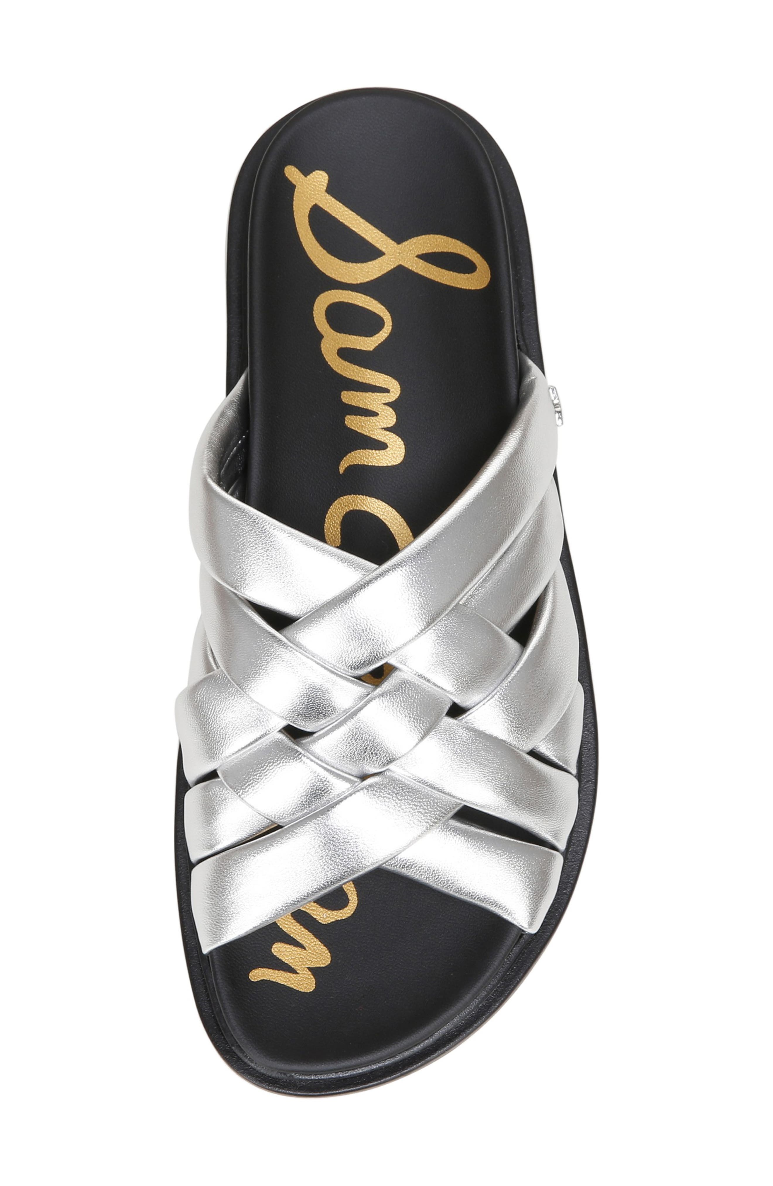 Vaugn Slide Sandal, Alternate, color, SOFT SILVER LEATHER