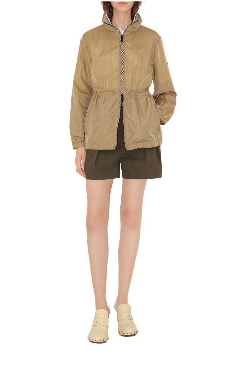 Short Nylon Blackpool Parka, Main, color, Flax beige