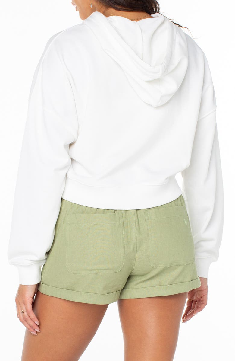 Roxy Breakwater Crop Graphic Hoodie, Alternate, color, Cloud Dancer