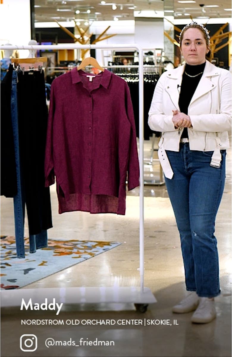 Organic Linen Long Sleeve Button-Up Shirt, sales video thumbnail