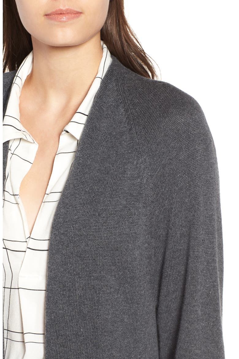 Boxy Cardigan, Alternate, color, GREY MEDIUM CHARCOAL HEATHER