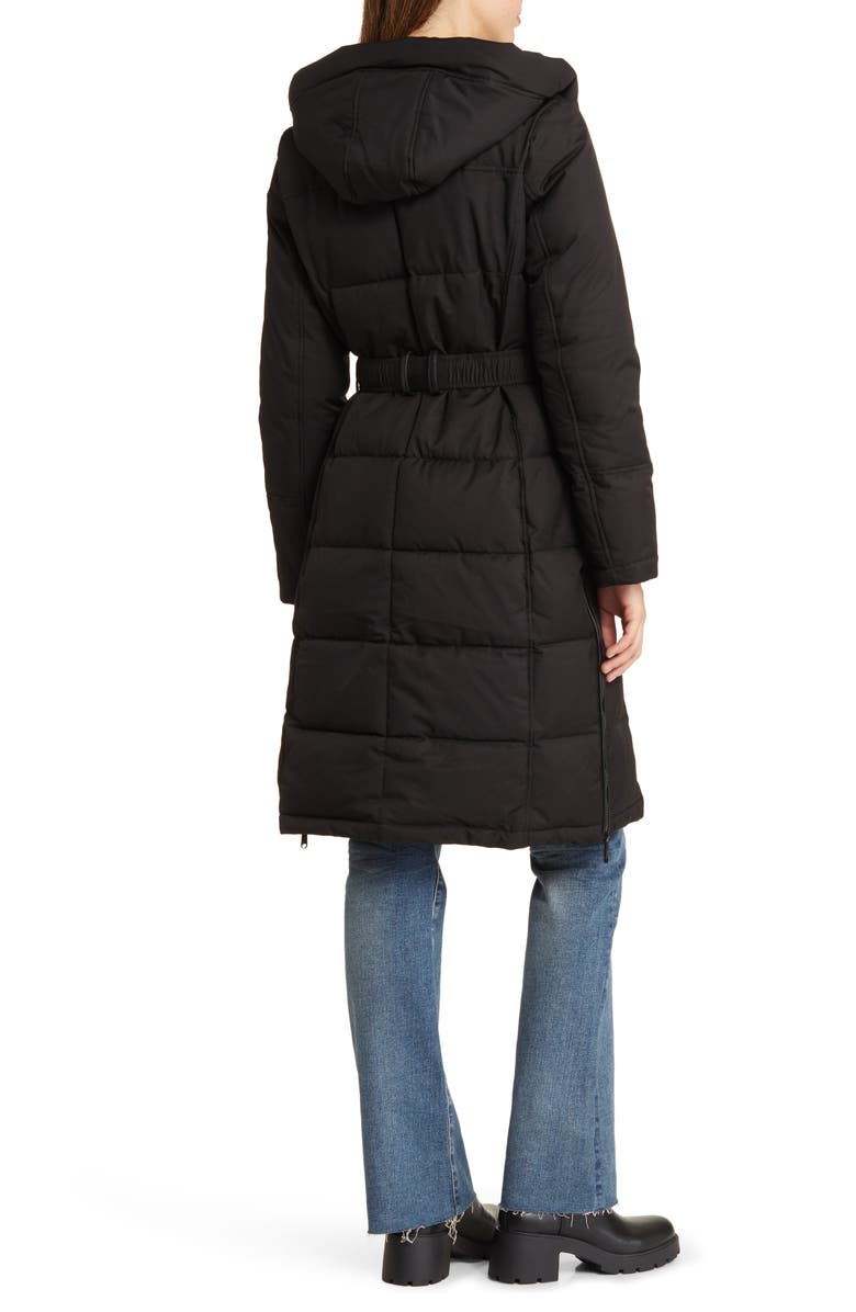 Sam Edelman Belted Hooded Puffer Coat, Alternate, color, 