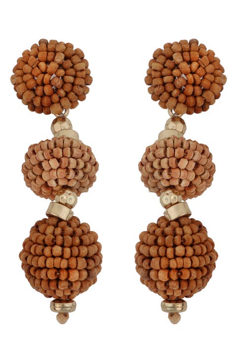 Beaded Linear Drop Earrings